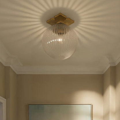Crystorama Orly 1 Light 10" Semi Flush Mount, Aged Brass/Clear