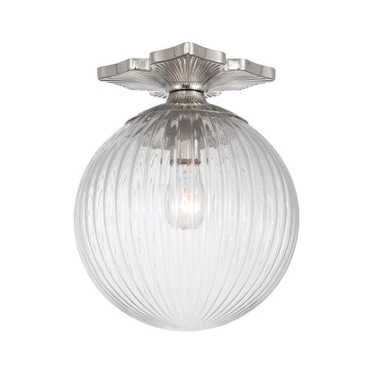 Crystorama Orly 1Lt 10" Semi Flush Mount, Polished Nickel/Clear - ORY-1003-PN-CL
