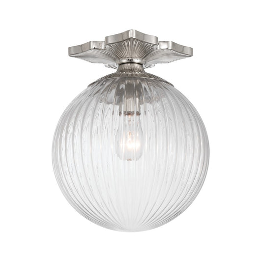 Crystorama Orly 1Lt 10" Semi Flush Mount, Polished Nickel/Clear - ORY-1003-PN-CL