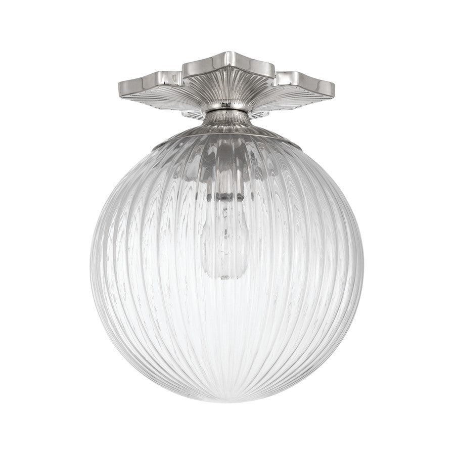 Crystorama Orly 1Lt 10" Semi Flush Mount, Polished Nickel/Clear
