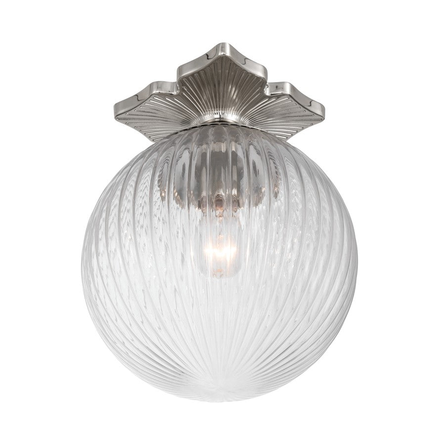 Crystorama Orly 1Lt 10" Semi Flush Mount, Polished Nickel/Clear