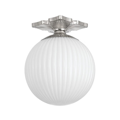 Crystorama Orly 1Lt 10" Semi Flush Mount, Polished Nickel/White