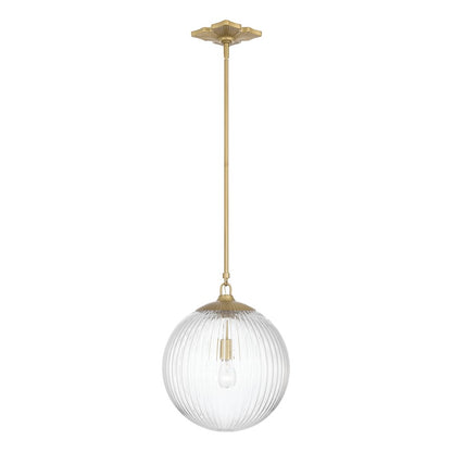 Crystorama Orly 1 Light 14" Pendant, Aged Brass/Clear