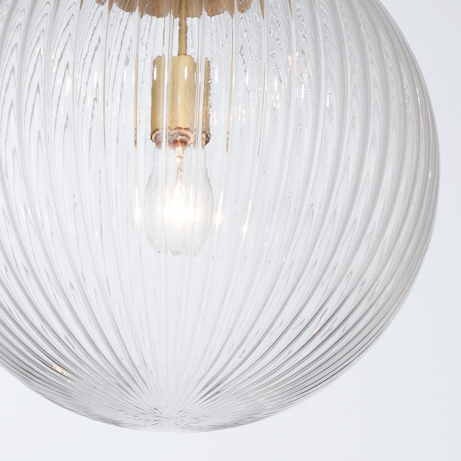 Crystorama Orly 1 Light 14" Pendant, Aged Brass/Clear