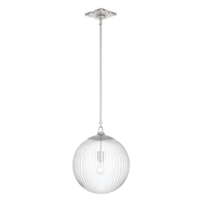 Crystorama Orly 1 Light 14" Pendant, Polished Nickel/Clear