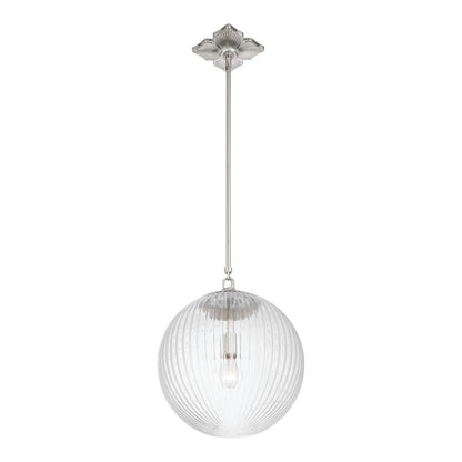 Crystorama Orly 1 Light 14" Pendant, Polished Nickel/Clear
