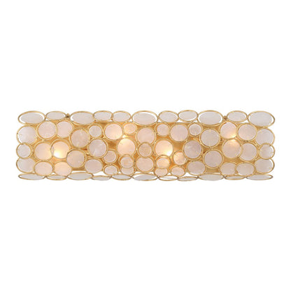 Crystorama Palla 4 Light 24" Bathroom Vanity, Antique Gold/White - PAL-526-GA