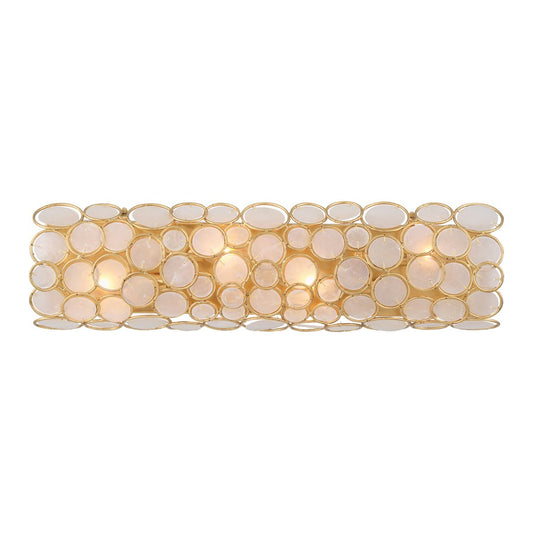 Crystorama Palla 4 Light 24" Bathroom Vanity, Antique Gold/White - PAL-526-GA