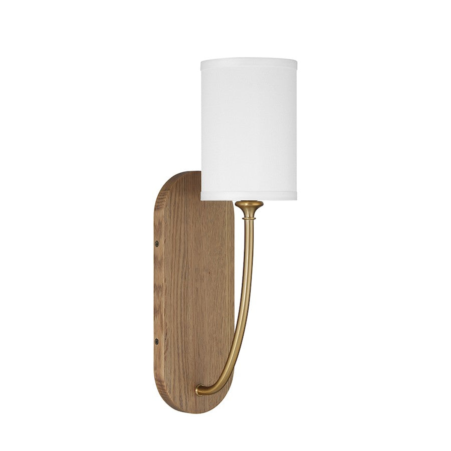 Crystorama Preston 1 Light Sconce, Vibrant Gold/White