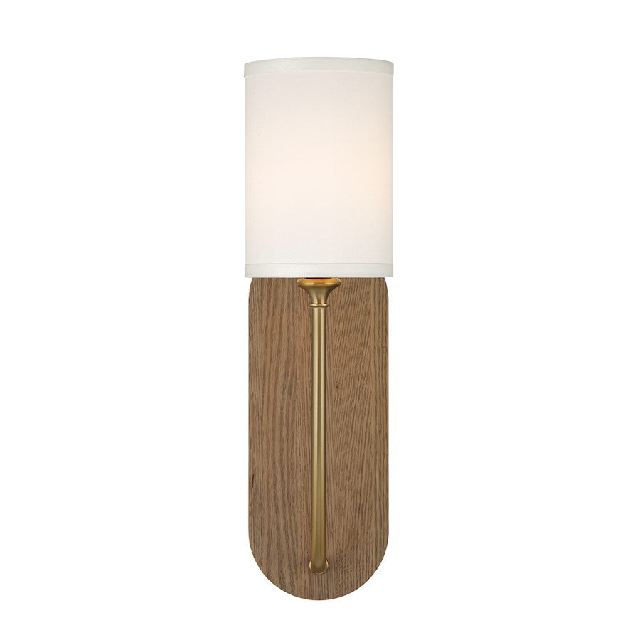 Crystorama Preston 1 Light Sconce, Vibrant Gold/White