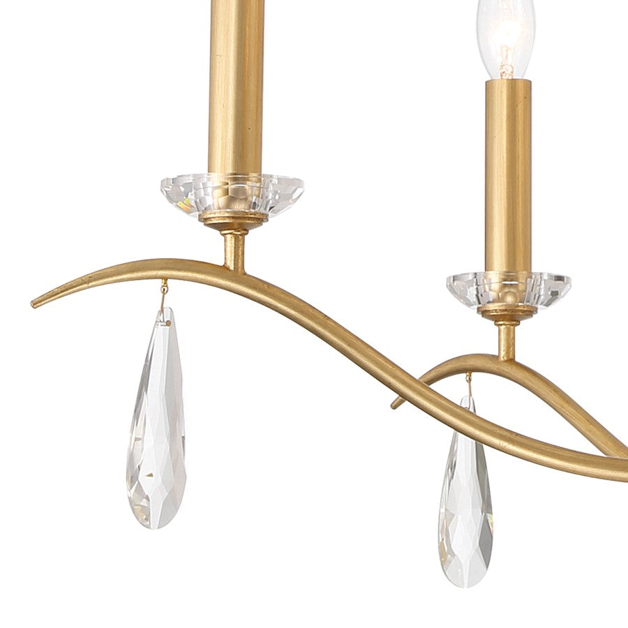 9 Light Chandelier, Antique Gold