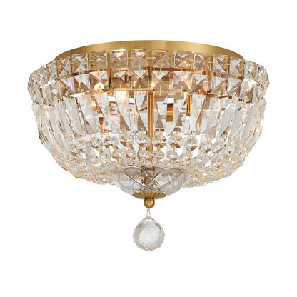 Crystorama Roslyn 4Lt 12" Flush Mount, Aged Brass/Clear - ROS-A1004-AG-CL-MWP
