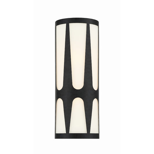 Crystorama Royston 1 Light Sconce, Black/White - ROY-802-BK-LED