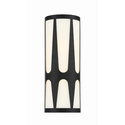 Crystorama Royston Integrated LED Sconce, Black/White - ROY-802-BK-LED