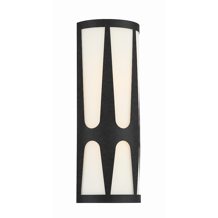 Crystorama Royston Integrated LED Sconce, Black/White