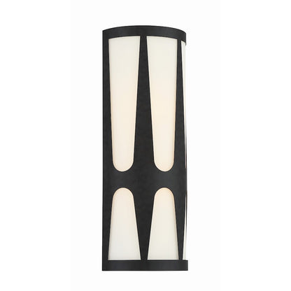 Crystorama Royston Integrated LED Sconce, Black/White