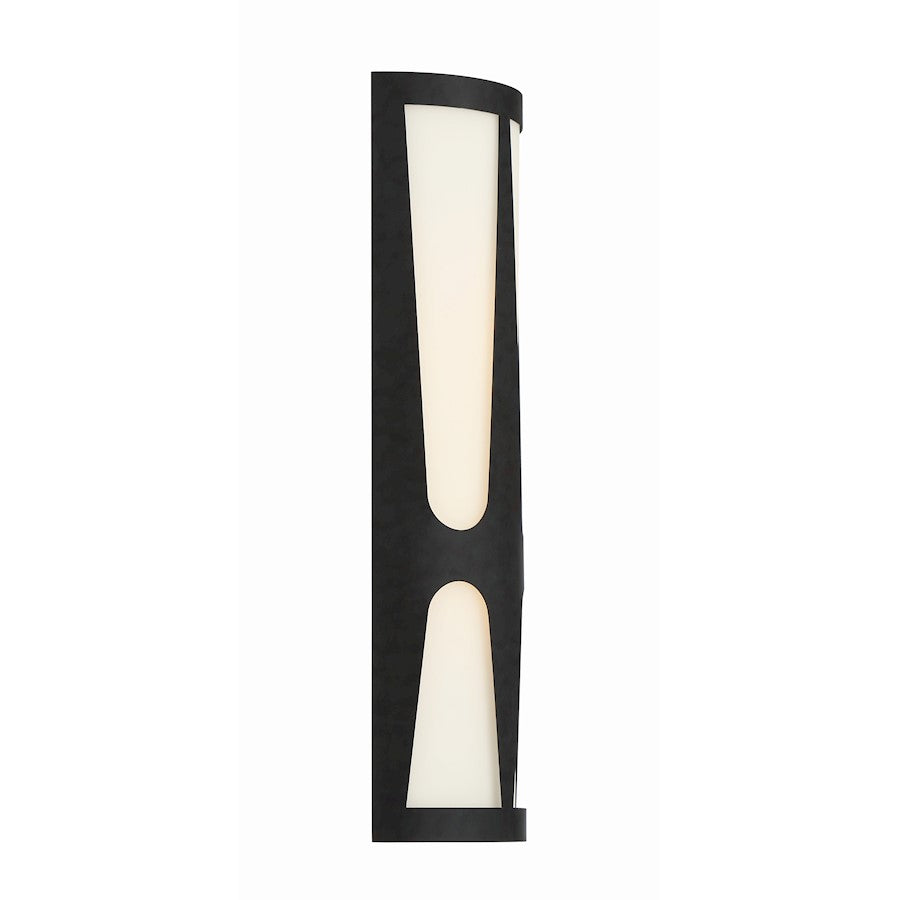 Crystorama Royston Integrated LED Sconce, Black/White