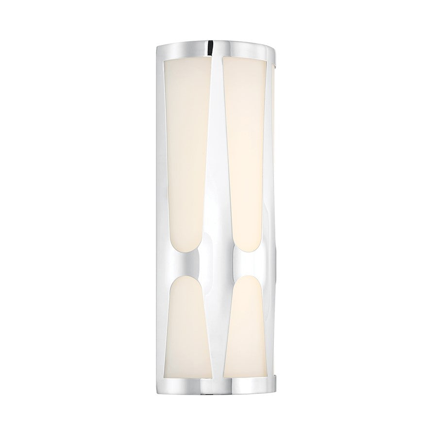 Royston 2 Light Sconce, Polished Chrome/White