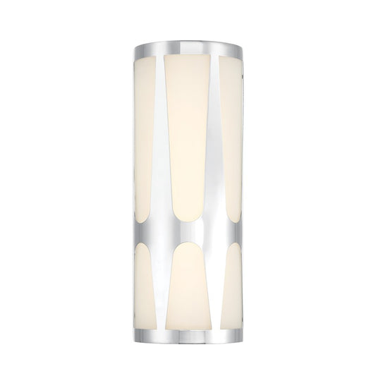 Crystorama Royston Integrated LED Sconce, Polished Chrome/White - ROY-802-CH-LED