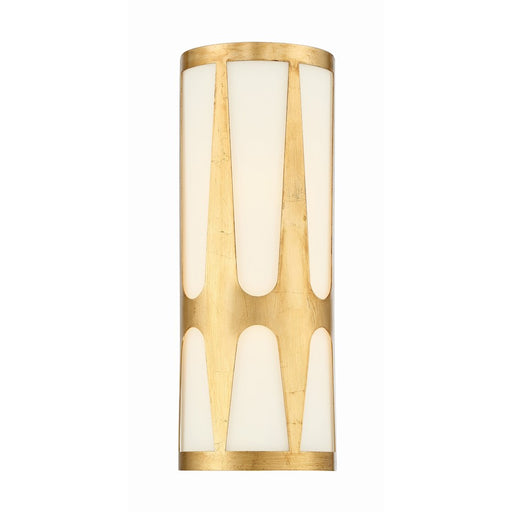 Crystorama Royston 1 Light Sconce, Antique Gold/White - ROY-802-GA-LED