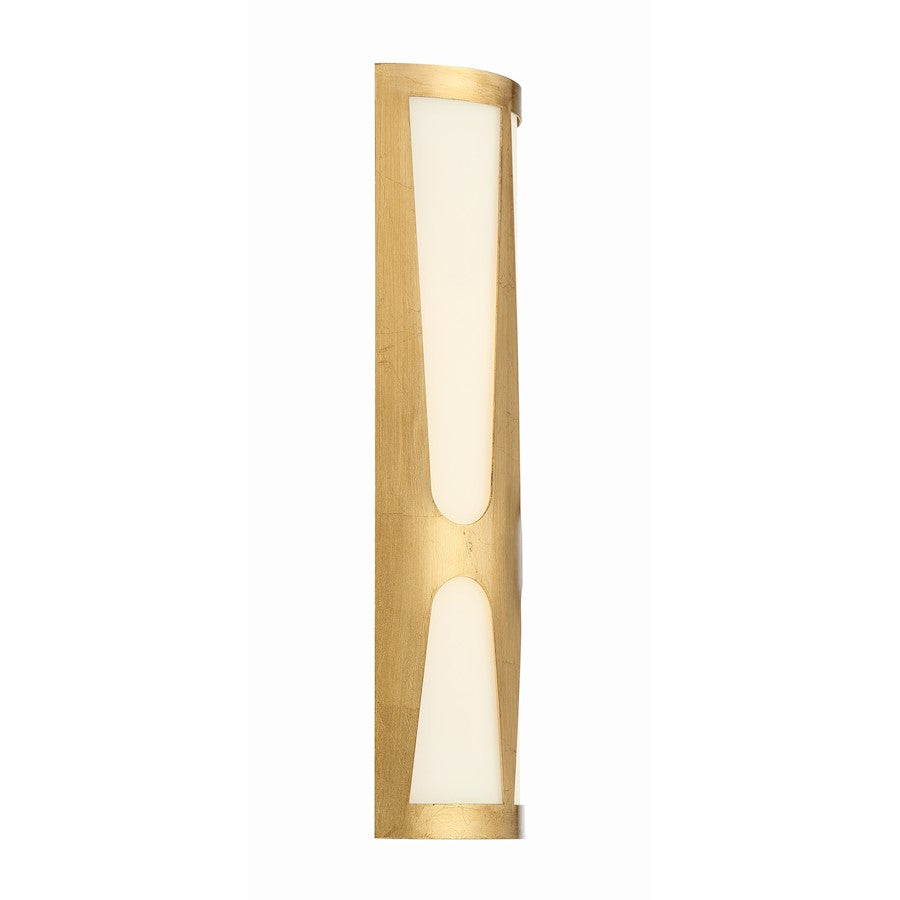 Crystorama Royston Integrated LED Sconce, Antique Gold/White