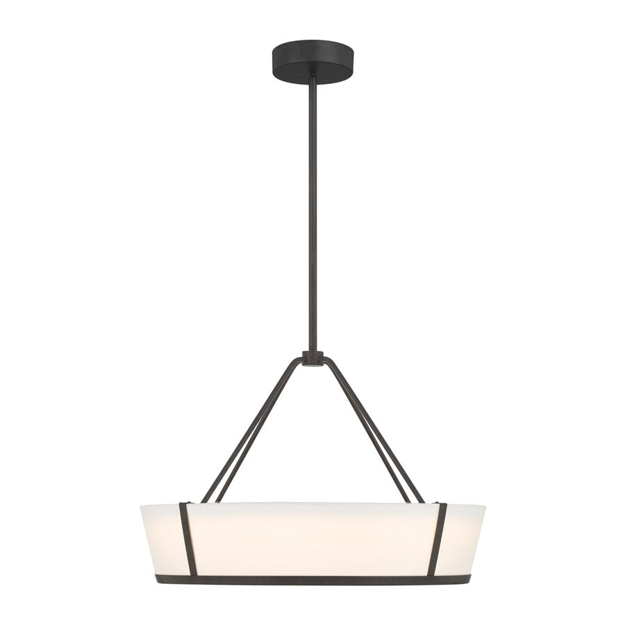 Crystorama Royce 1 Light 24.25" Pendant, Charcoal Bronze/White