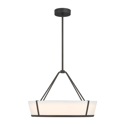 Crystorama Royce 1 Light 24.25" Pendant, Charcoal Bronze/White