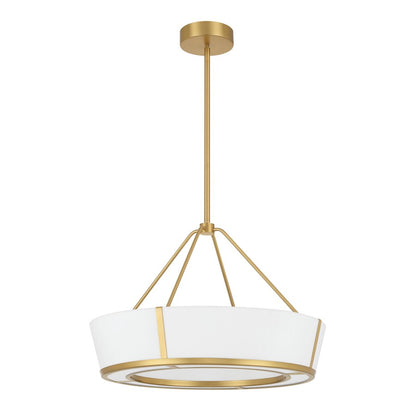 Crystorama Royce 1 Light 24.25" Pendant, Luxe Gold/White