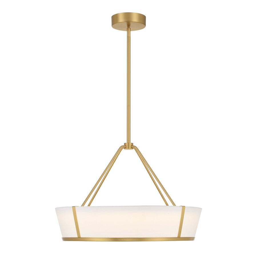 Crystorama Royce 1 Light 24.25" Pendant, Luxe Gold/White