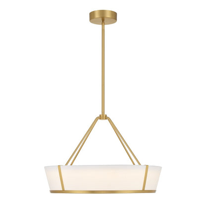 Crystorama Royce 1 Light 24.25" Pendant, Luxe Gold/White