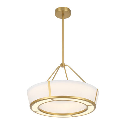 Crystorama Royce 1 Light 24.25" Pendant, Luxe Gold/White