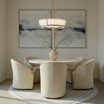 Crystorama Royce 1 Light 24.25" Pendant, Luxe Gold/White