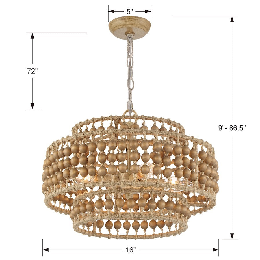 3 Light Chandelier, Burnished Silver