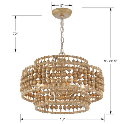 3 Light Chandelier, Burnished Silver