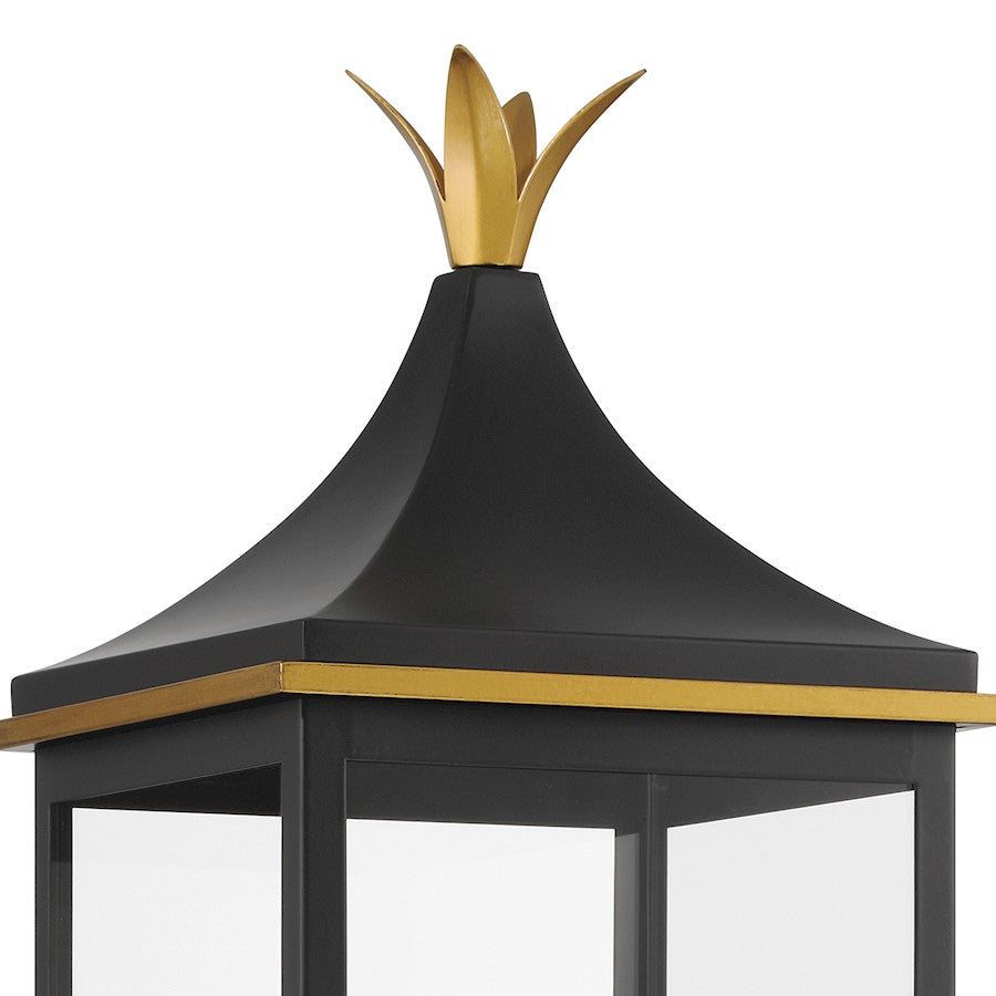 Crystorama Simpson 3 Light Outdoor Post, Black/Textured Gold