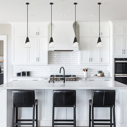 Crystorama Tori 1 Light Mini Pendant, Matte Black/Frosted