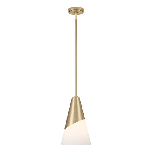Crystorama Tori 1 Light Mini Pendant, Vibrant Gold/Frosted - TOR-901-VG