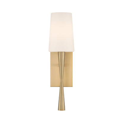 Crystorama Trenton 1 Light 5" Sconce, Aged Brass/White