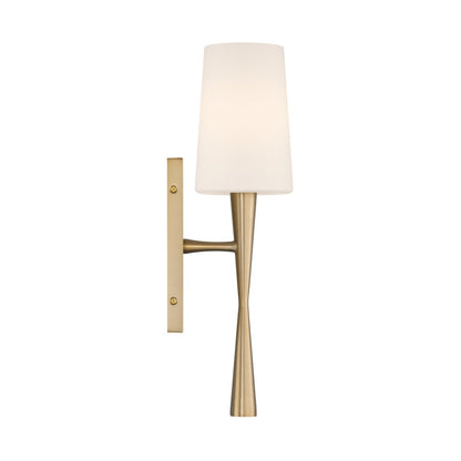 Crystorama Trenton 1 Light 5" Sconce, Aged Brass/White