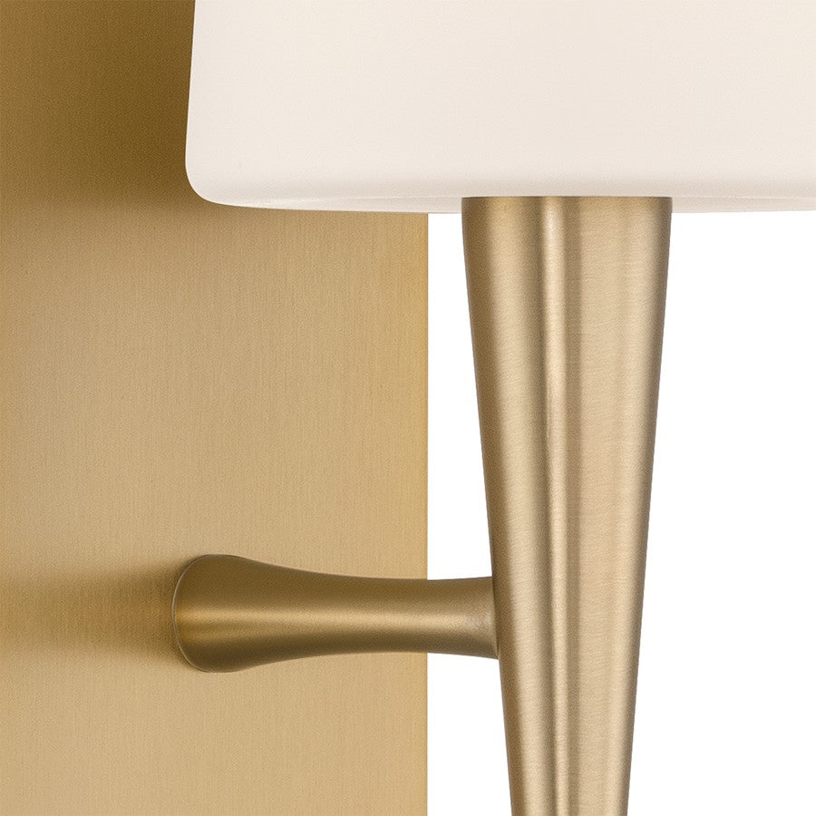 Crystorama Trenton 1 Light 5" Sconce, Aged Brass/White