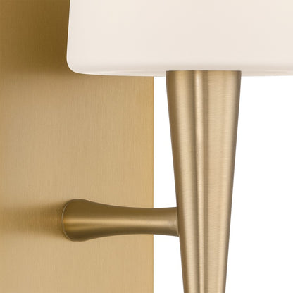 Crystorama Trenton 1 Light 5" Sconce, Aged Brass/White