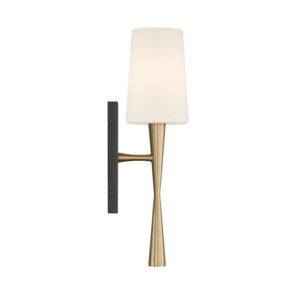 Crystorama Trenton 1Lt 5" Sconce, Brass/Black Forged/White