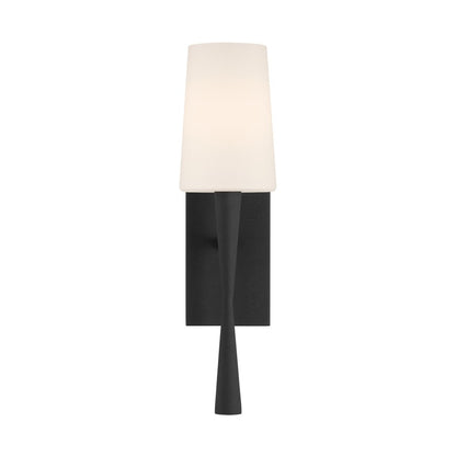 Crystorama Trenton 1 Light 5" Sconce, Black Forged/White