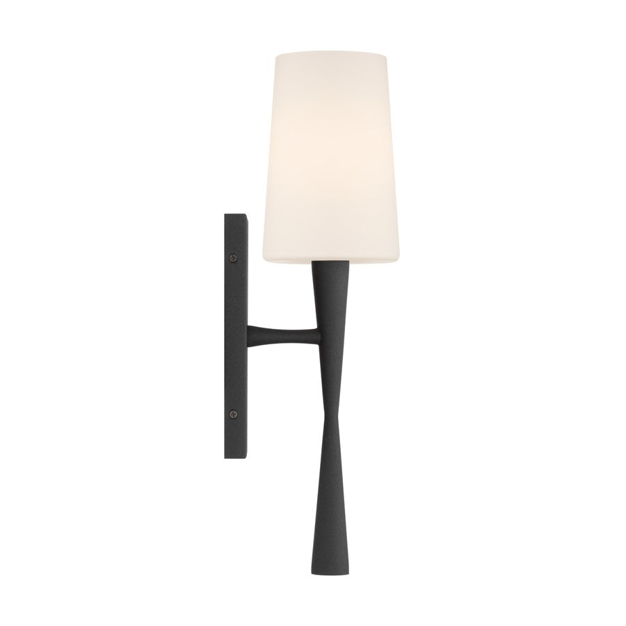 Crystorama Trenton 1 Light 5" Sconce, Black Forged/White