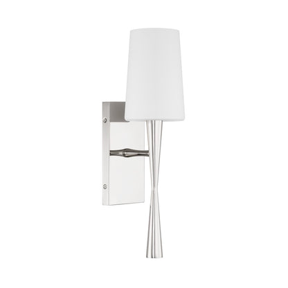 Crystorama Trenton 1 Light 5" Sconce, Polished Nickel/White