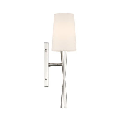 Crystorama Trenton 1 Light 5" Sconce, Polished Nickel/White