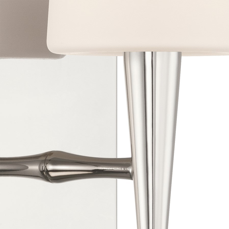 Crystorama Trenton 1 Light 5" Sconce, Polished Nickel/White