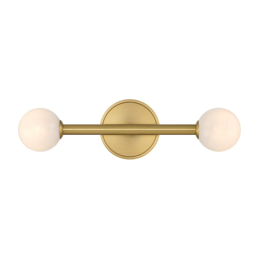 Crystorama Terrell 2 Light 17.75" Bathroom Vanity, Luxe Gold/White - TRL-2801-LG