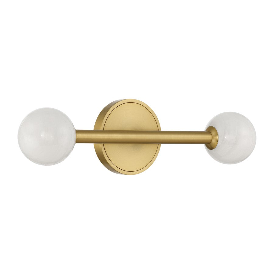 Crystorama Terrell 2 Light 17.75" Bathroom Vanity, Luxe Gold/White