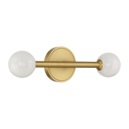 Crystorama Terrell 2 Light 17.75" Bathroom Vanity, Luxe Gold/White